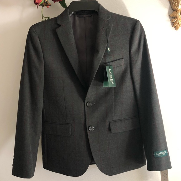 RAULPH LAUREN: Boys 12R Grey Suit Jacket - Picture 1 of 8